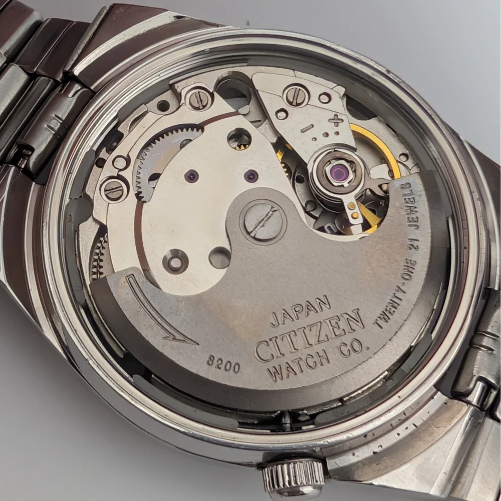 Rare Vintage Citizen Eagle 7 Automatic 21 Jewels Geometric Dial Day Date 8200